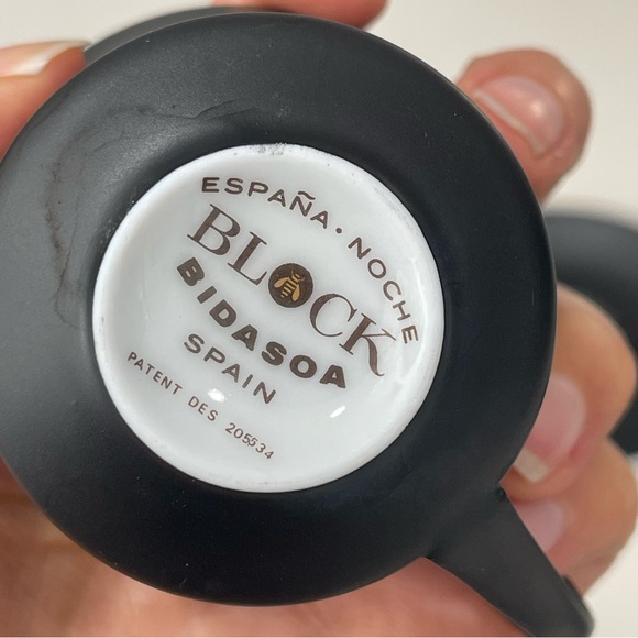 Espana Noche Block Bidasoa Black Matte Coffee Tea Set Vintage 25 Piece Set - Picture 4 of 16